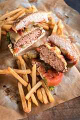 Burger and french fries