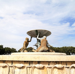 Triton Fountain in capital of Malta - Valletta, Europe