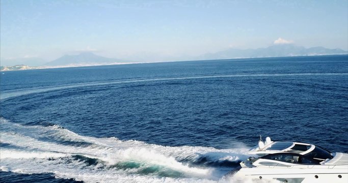 luxury motor boat, aerial view, rio yachts best italian yacht