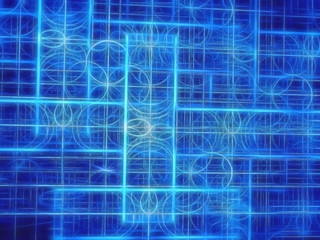 Abstract computer-generated image circles and rectangles ornamen