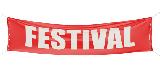 festival concept on the red banner