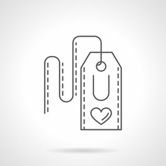 Label with heart flat line vector icon