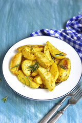 Rustic oven baked potato.