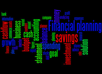 Financial planning, word cloud concept 2