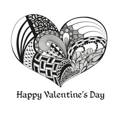 Black sketch valentine heart.