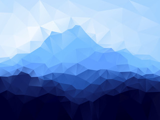 Fototapeta na wymiar Triangle geometrical background with blue mountain