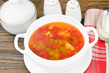 Healthy Food: Fish Soup Vegetables