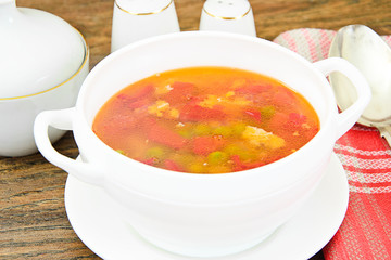 Healthy Food: Fish Soup Vegetables