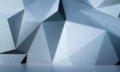 Abstract white polygonal wall background