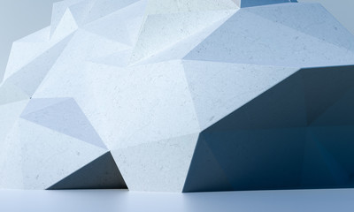 Abstract white polygonal wall background