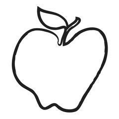 doodle apple, illustration icon
