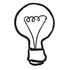 bulb doodle, illustration icon