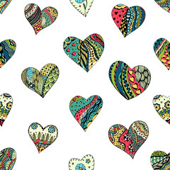 pattern of zentangle hearts
