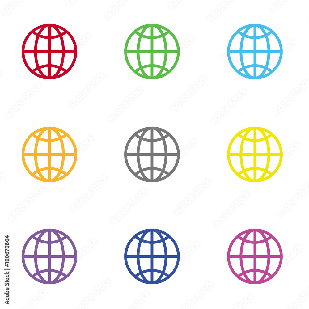 Poster globe icon for web and mobile