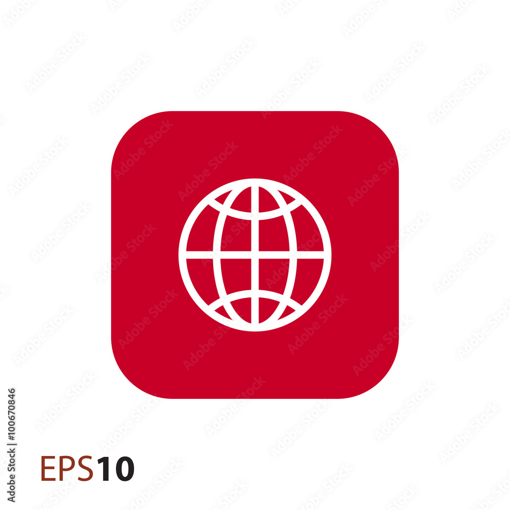 Poster globe icon for web and mobile