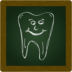 Doodle of a happy tooth