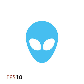 Alien face icon for web and mobile