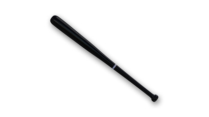 Black Baseball Bat, sports equipment isolated on white background