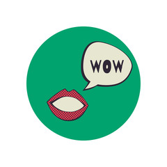 Lips with speak bubble