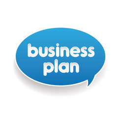 Business plan label speech bubble