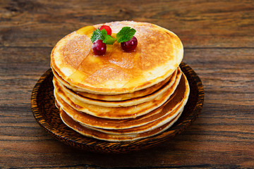 Tasty Pancakes with Cranberry Stack