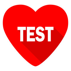 test red heart valentine flat icon
