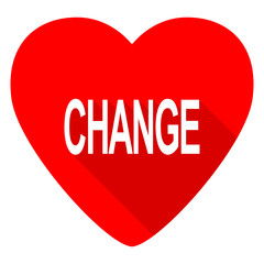 change red heart valentine flat icon