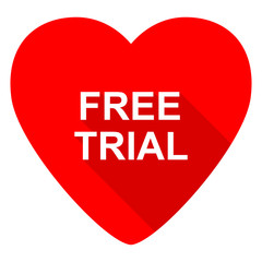 free trial red heart valentine flat icon