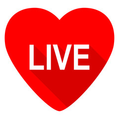 live red heart valentine flat icon