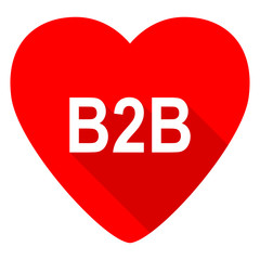 b2b red heart valentine flat icon