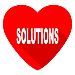 solutions red heart valentine flat icon