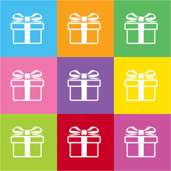 Gift box icon for web and mobile
