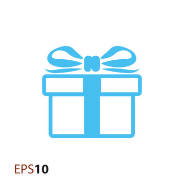 Gift box icon for web and mobile