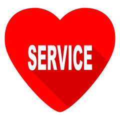 service red heart valentine flat icon