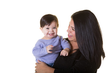 A mother and her toddler baby girl