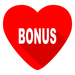 bonus red heart valentine flat icon