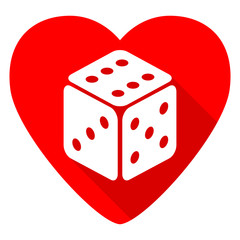 game red heart valentine flat icon