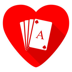 card red heart valentine flat icon