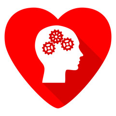 head red heart valentine flat icon