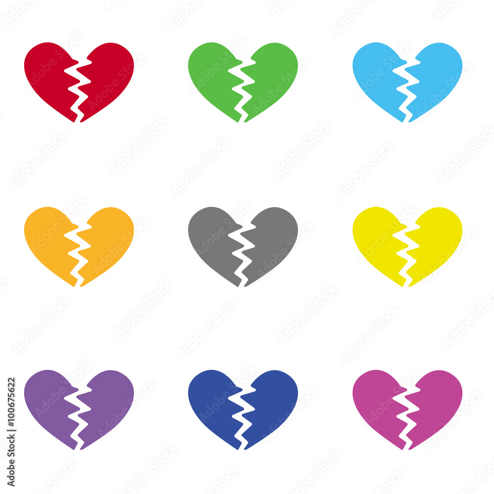 Poster broken heart icon for web and mobile