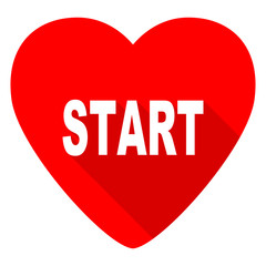 start red heart valentine flat icon