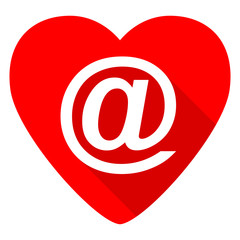 email red heart valentine flat icon