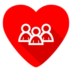 forum red heart valentine flat icon