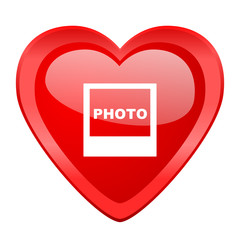 photo red heart valentine glossy web icon