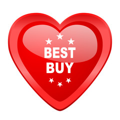 best buy red heart valentine glossy web icon