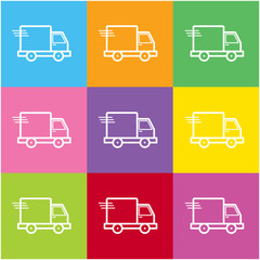 Fast delivery car icon for web and mobile