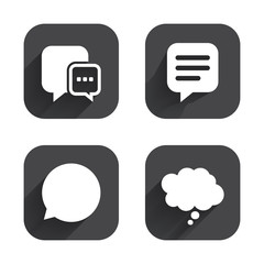 Fototapeta premium Chat icons. Comic speech bubble signs. Think.