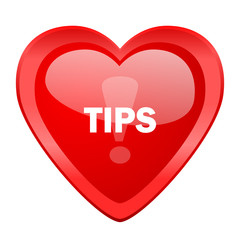 tips red heart valentine glossy web icon