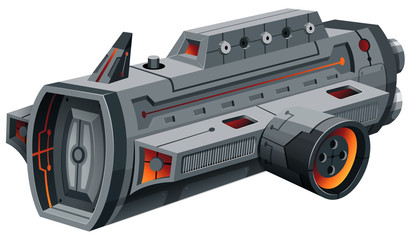 Modern spaceship on white © GraphicsRF