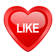 like red heart valentine glossy web icon